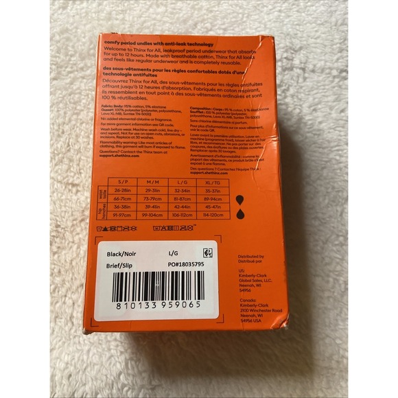 Thinx for All Leakproof Period Underwear Brief Black Large NIP New - Picture 6 of 10